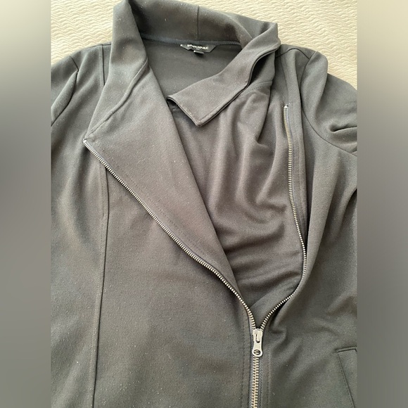 Banana Republic moto sweater jacket asymmetrical zipper 80’s retro collar pocket - Picture 6 of 12